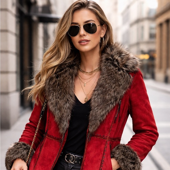 Regent Park Jackets & Blazers - SOLD!! OFFERS INVALID! Regent Park Faux Suede Coat with Faux Fur Collar Size M